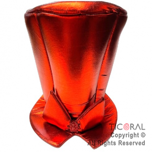 SOMBRERO GALERON METAL LISO CON MO�O ROJO x 1